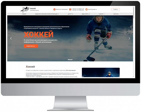 Сайт для спортивной школы по хоккею